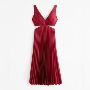 Abercrombie &Fitch A&F Giselle Pleated Cutout Maxi Dress